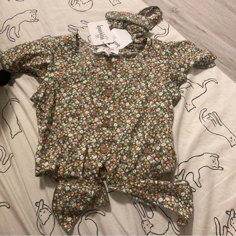 NWT Speechless kids cottagecore blouse and scrunchie